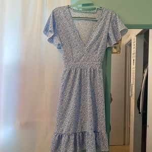 SHEIN Blue Flower Dress